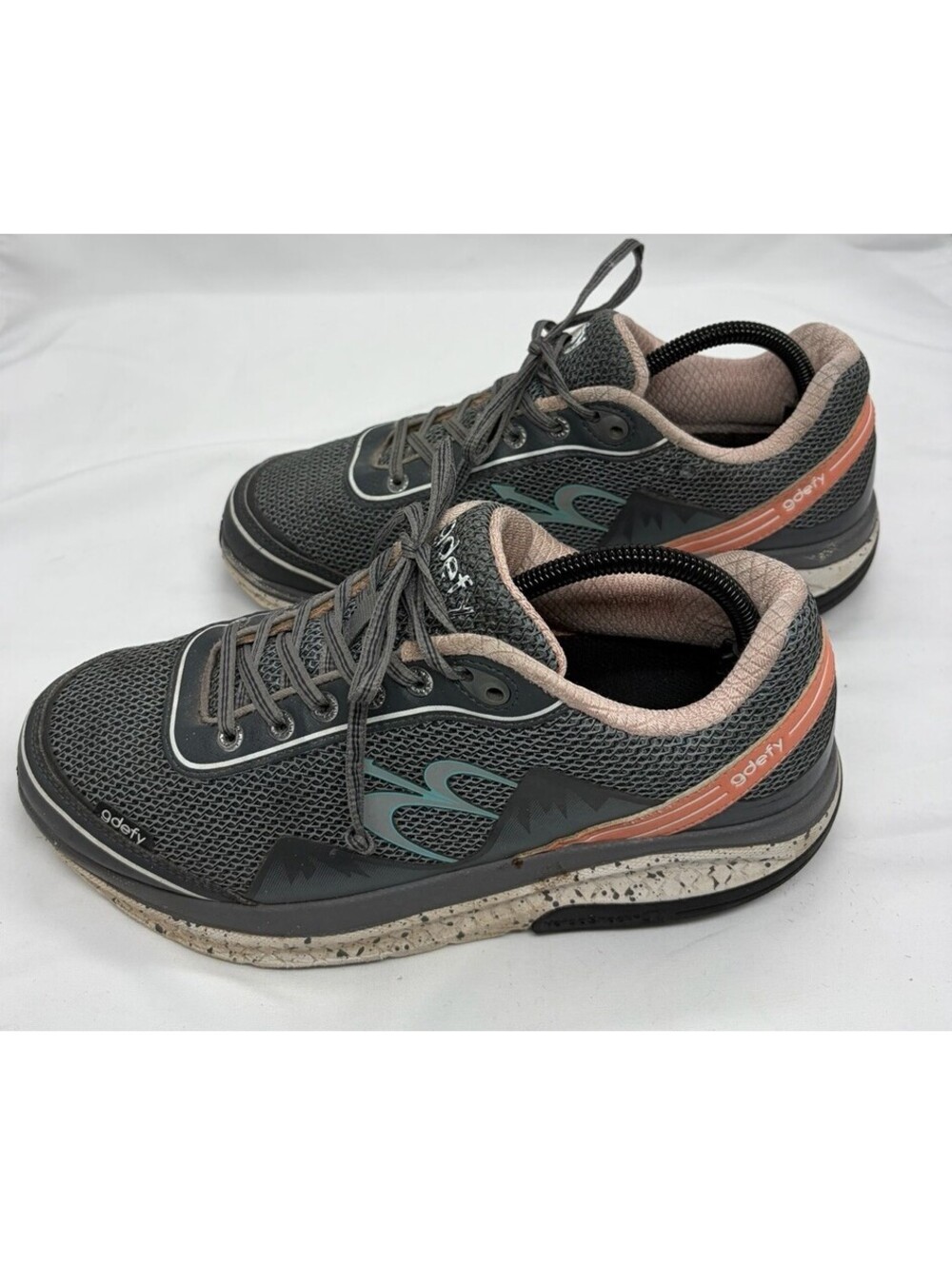 GDEFY Gravity Defyer Shoes Mighty Walk Women’s 10 Gray Salmon TB9024FGP-M